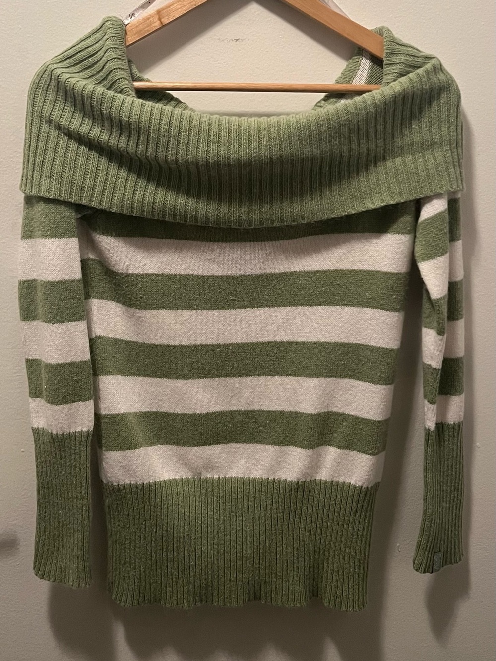 ✨ Y2K Garage Vintage Off The Shoulder Striped Sweater L